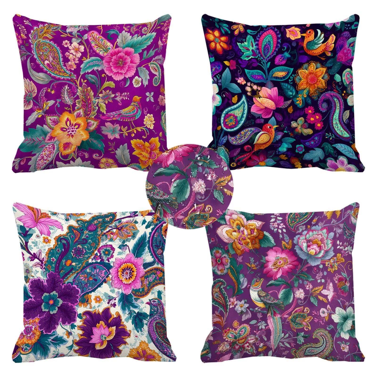 Coussin Exterieur Impermeable 50x50 résistant à l'eau et aux UV lot de 4