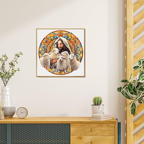 Miniatura 6 de Rompecabezas de madera para adultos, rompecabezas de madera con forma de pastor de Jesús, rompecabezas de madera de nacimiento de Jesús, el mejor