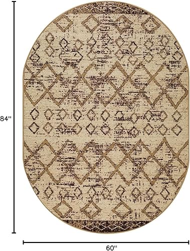 Miniatura 23 de Antep Rugs - Alfombras antideslizantes de 3 x 5 pies (antideslizante) con parte trasera de goma, de estilo antiguo, bohemio, marroquí y con pelo