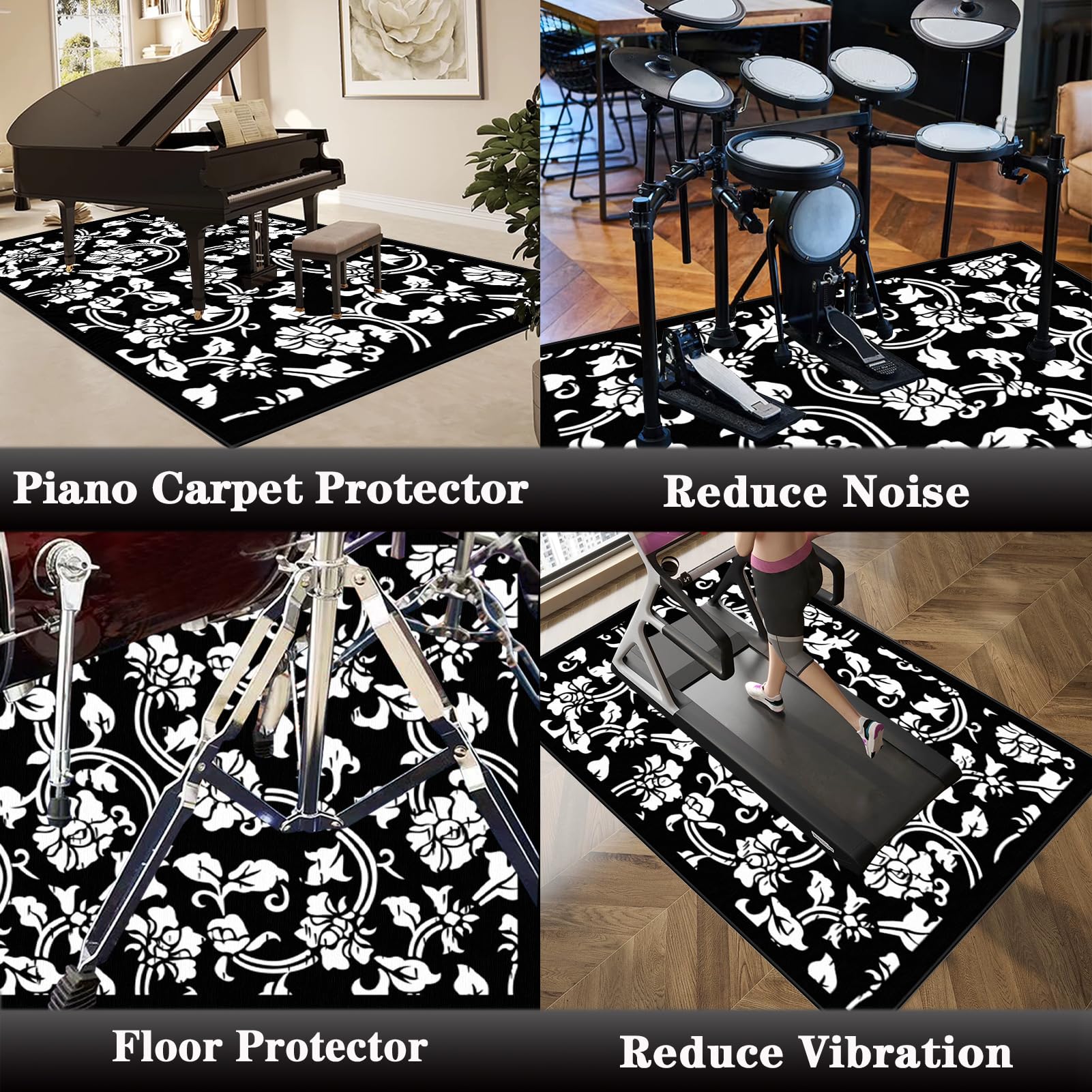 Dywaniki wodne Dźwiękoszczelny dywan bębnowy 160 x 120 cm mata do perkusyjnego perkusyjnego profesjonalnego jazzu do bębna bębna akustycznego bębna i innych instrumentów