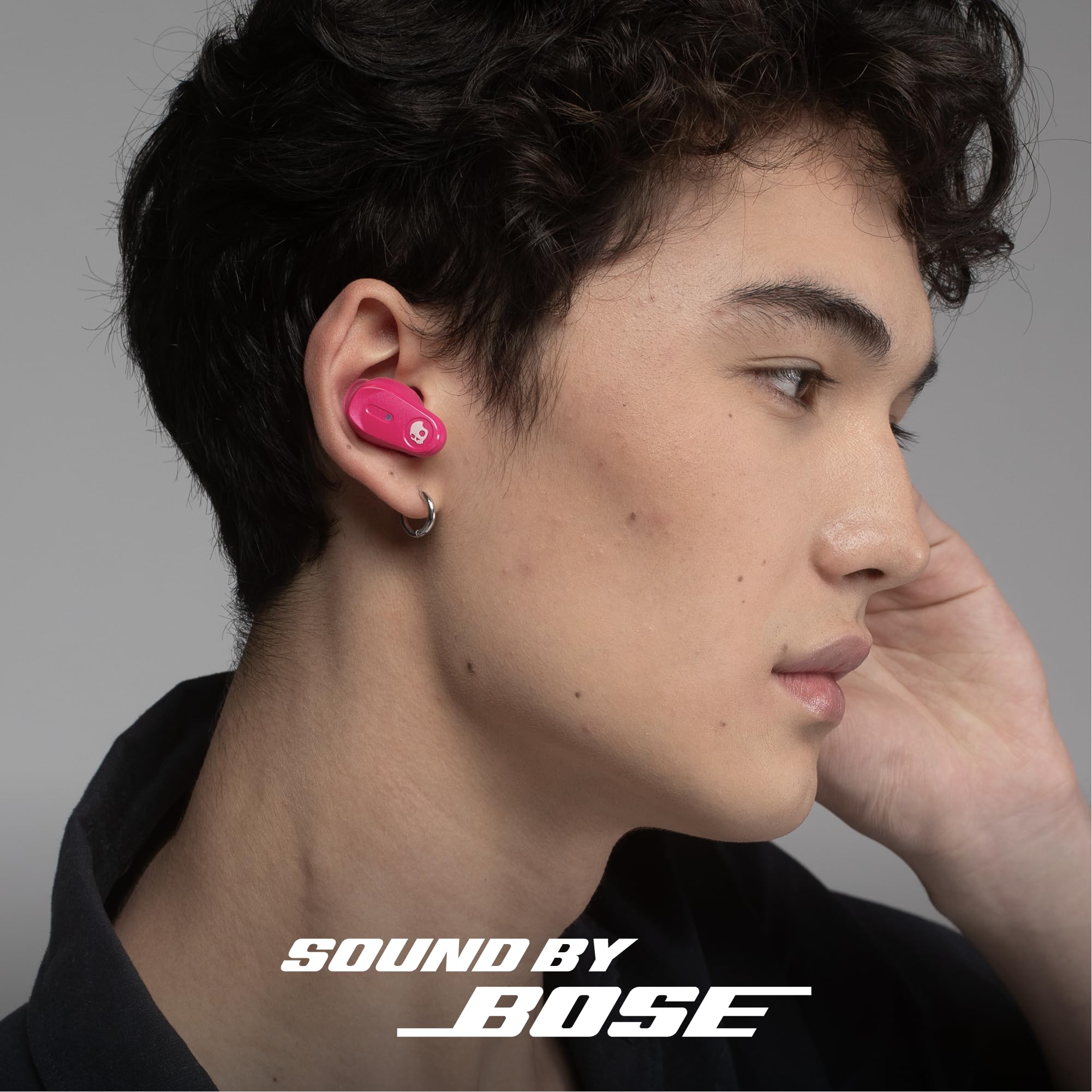 Skullcandy Method 360 ANC Wireless Earbuds, Sound by Bose, Bluetooth Headphones, Premium Noise Cancelling, Up to 40 Hrs Battery, Sweat and Water Resistant, Microphone for iPhone Android - Crazy Pink