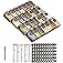 SpaceAid Spice Drawer Organizer with 28 Spice Jars, 386 Spice Labels, 4 Tier Seasoning Rack Tray Insert for Kitchen Drawers, 