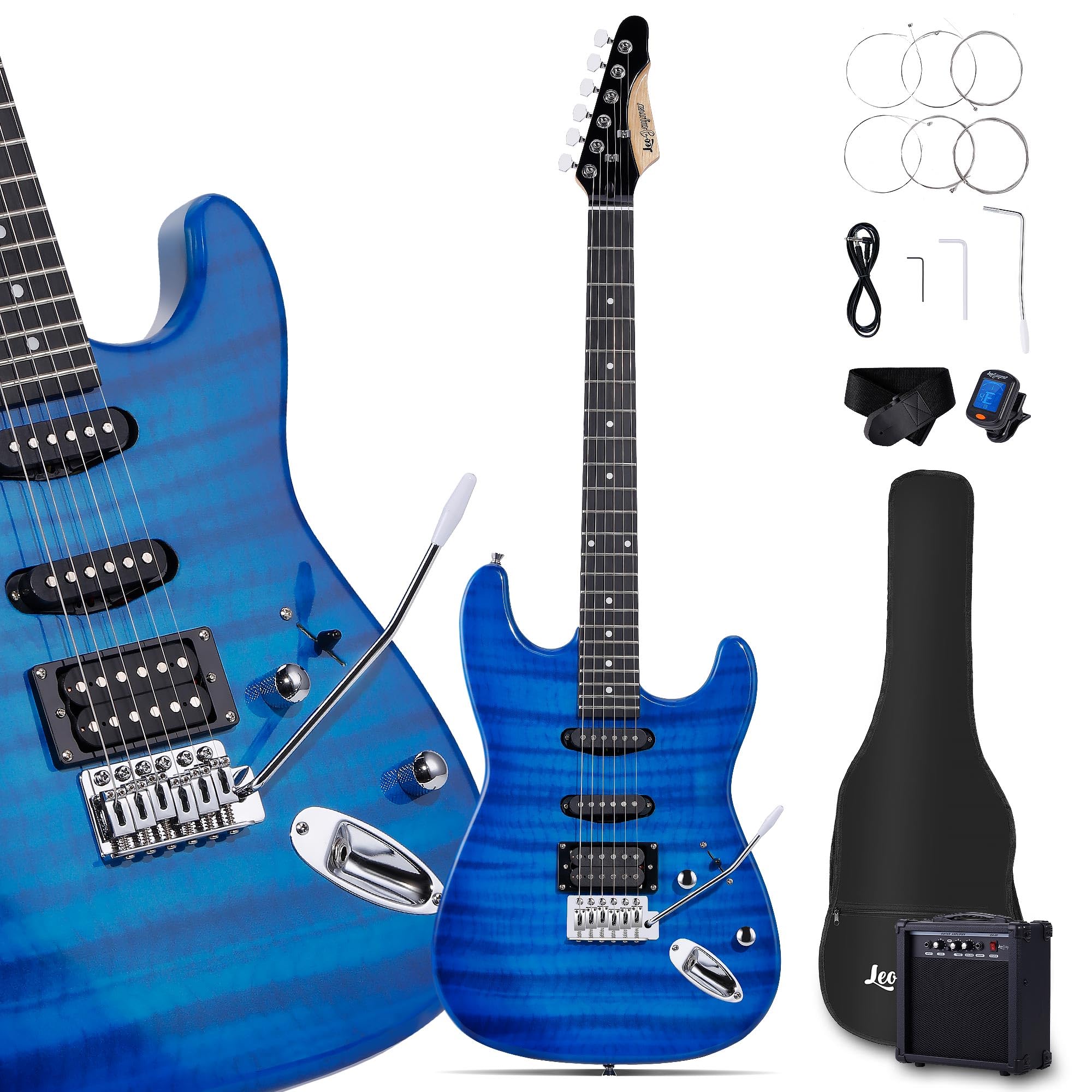Leo Jaymz 39 Inch Full Size Electric Guitar Kit Electric Guitar