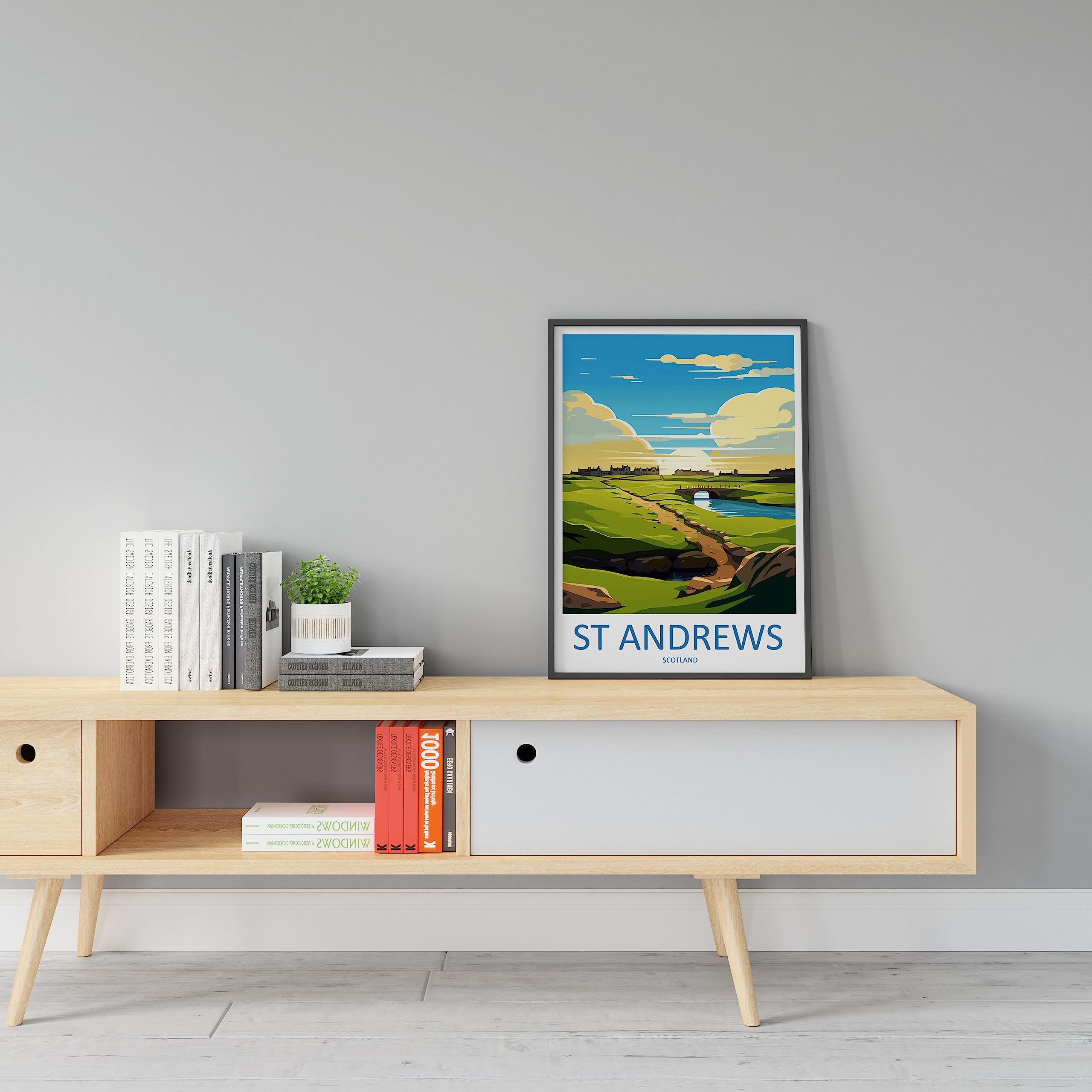 Amazon.com: St Andrews Golf Course Travel Poster Wall Art St