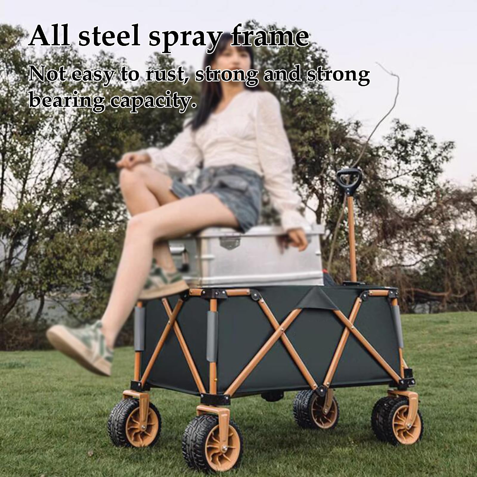 Amazon.co.jp: ポータブルワゴンカートホイール付き折りたたみ式ヘビー