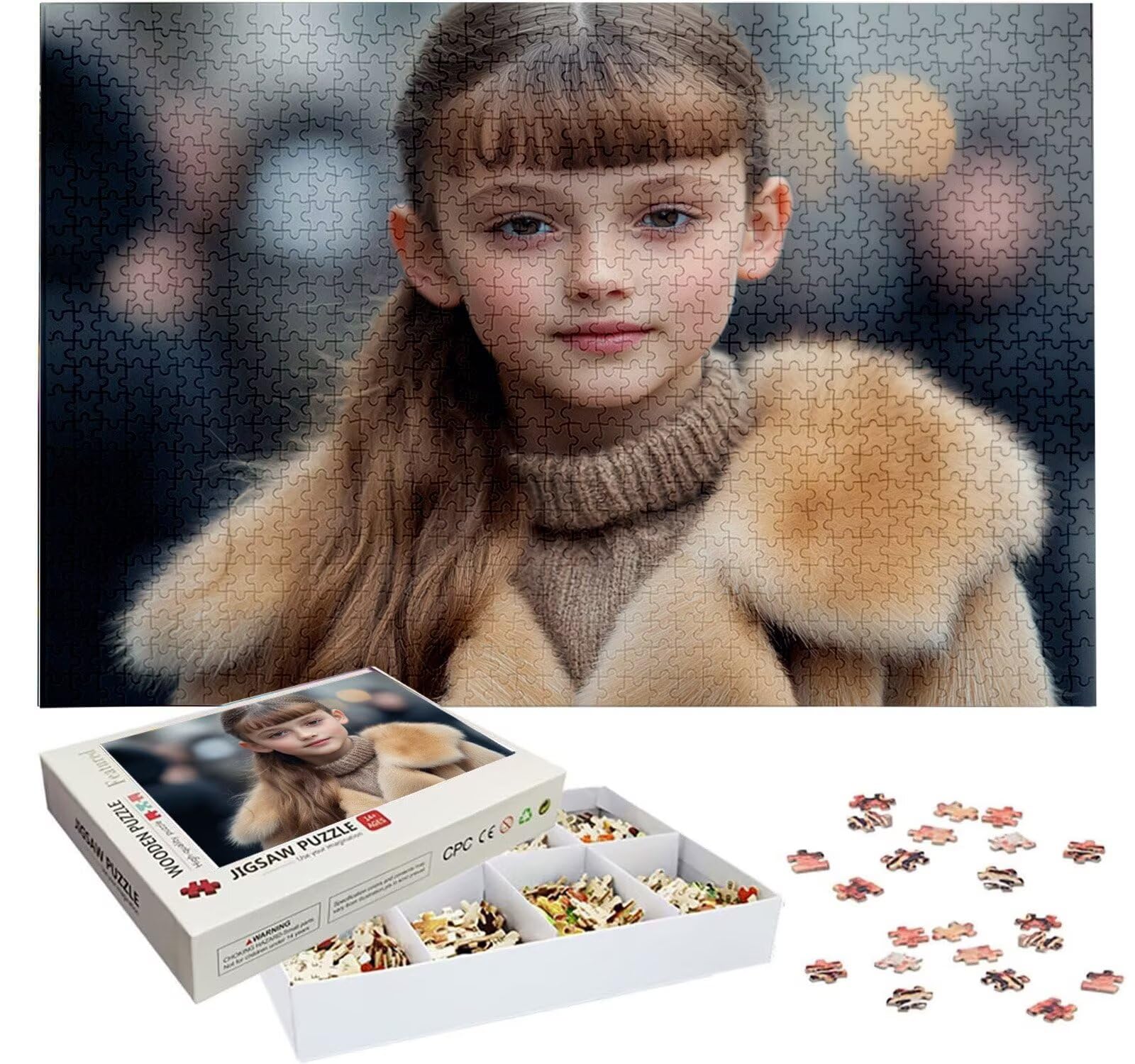Spersonalizowane puzzle ze zdjęciami - stwórz własny obraz 1000-5000 sztuk, spersonalizowane puzzle HD, spersonalizowany prezent na Boże Narodzenie, rocznicę zaręczyny i urodziny, oryginalny pomysł na