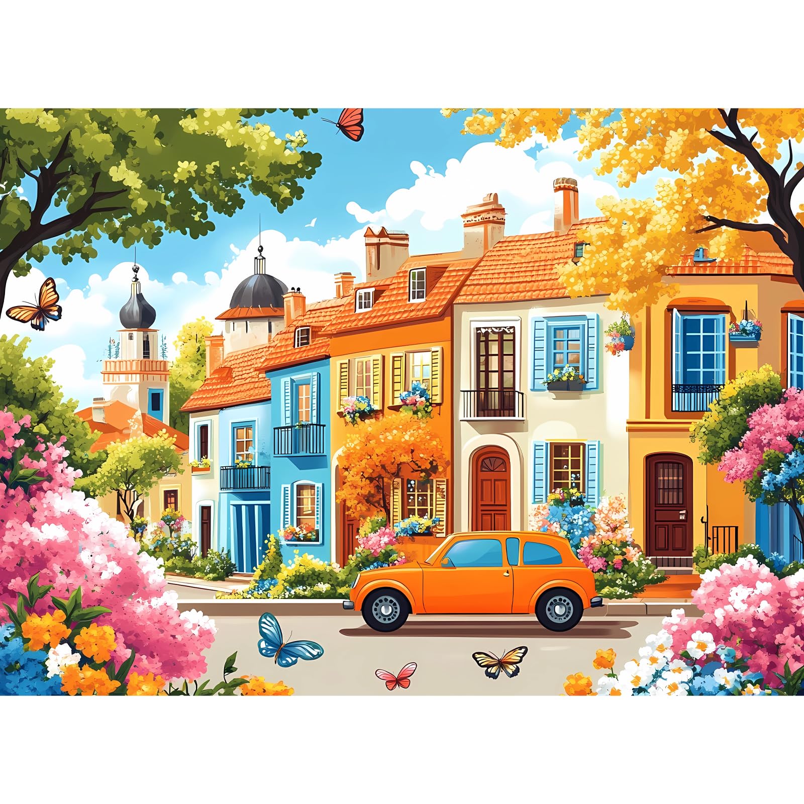 Jigsaw Puzzles 300 Pieces for Kids Adults Seniors, Car Butterfly Puzzles for Adult, Recycled Paper 300 Pieces Puzzle as Home Decor, Sturdy Puzzle