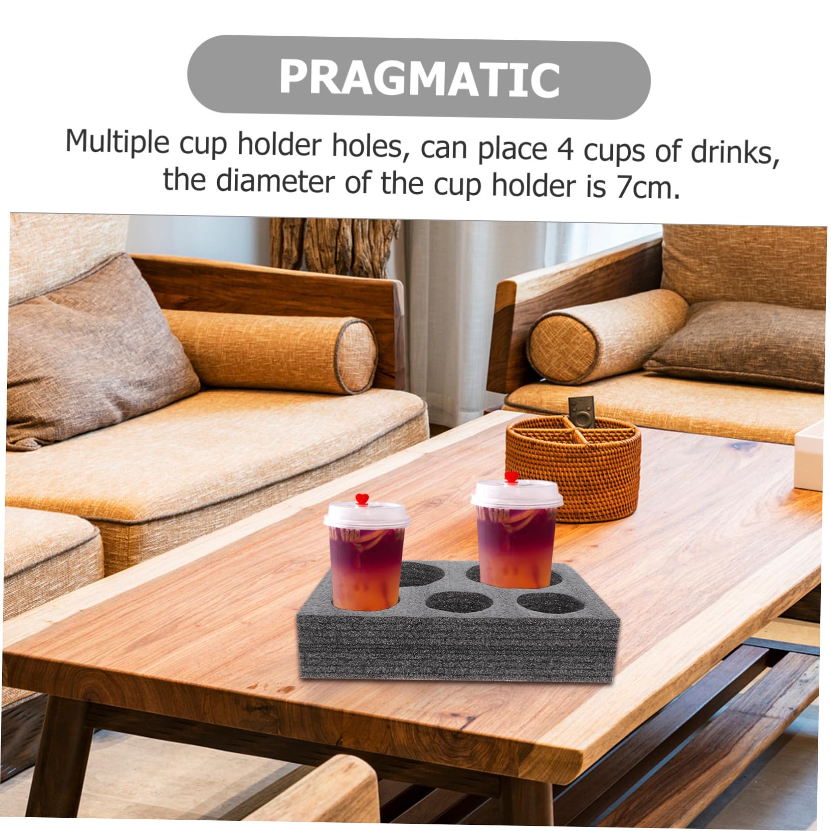 Alipis 2Pcs Drink Carrier Tray Non Slip Takeout Cup Holder for Milk Tea Beverages Rattle Resistant Easy to Clean for Deliveries Multiple Drinks Storage