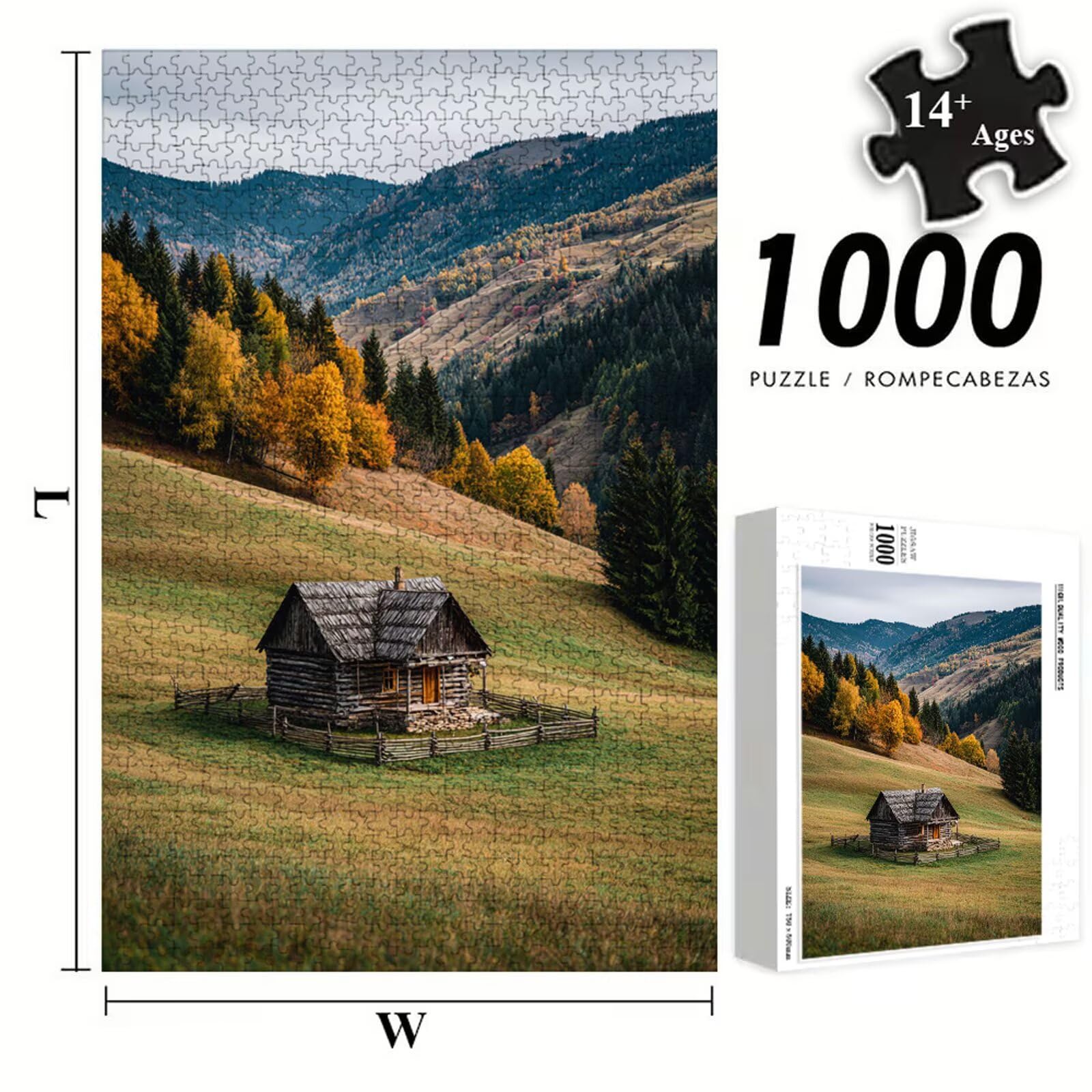 Puzzle 1500 Piezas Adultos Otoño & Paisaje, Rompecabezas con Letras Traseras y Póster, Pasatiempo Antiestrés, Decoración de Pared, Regalo Decorar Mujer Hombre 87 x 57 cm (14 Años +) P3#946
