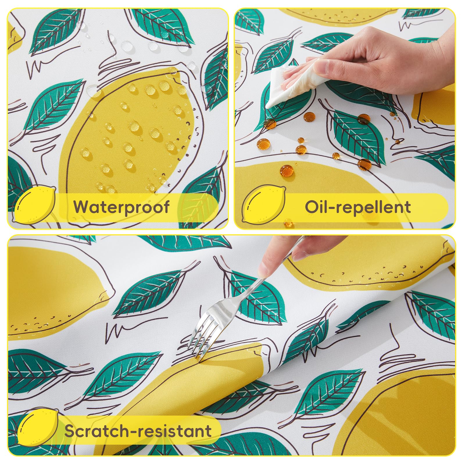 Cozomiz Copritavolo Sotto Tovaglia Rotonda Rettangolare Tavolino Impermeabile Antimacchia Kitchen Decoration per Tavola da Pranzo Bianco 120cm Taglio Aderente Rotondo