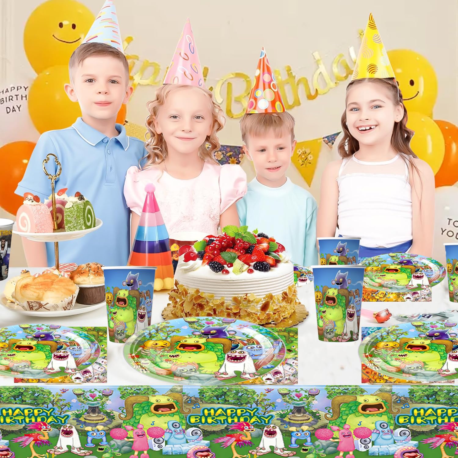 61PCS Set da tavola per festa a tema Trolls, festa di compleanno dell'elfo magico, Trolls dei cartoni animati, tazze, piatti, tovaglie, tovaglioli di carta, per 20 persone