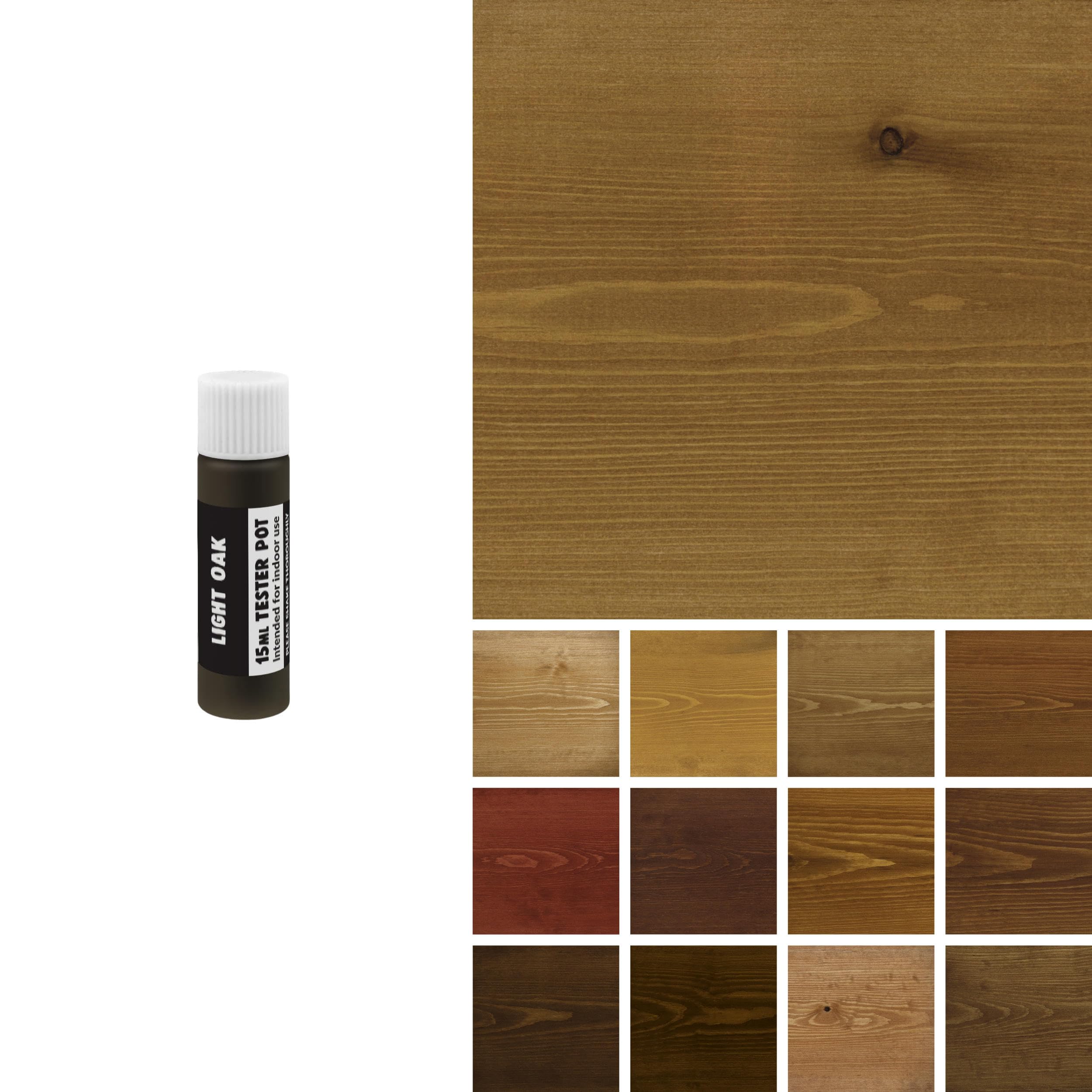 Littlefair's Wood Stain Water-Based - (Light Oak) – Non-Toxic, Eco-Friendly & Quick Drying - Easy-to-Apply, Concentrated Formula for All Wood Types – 15ml Tester Pot