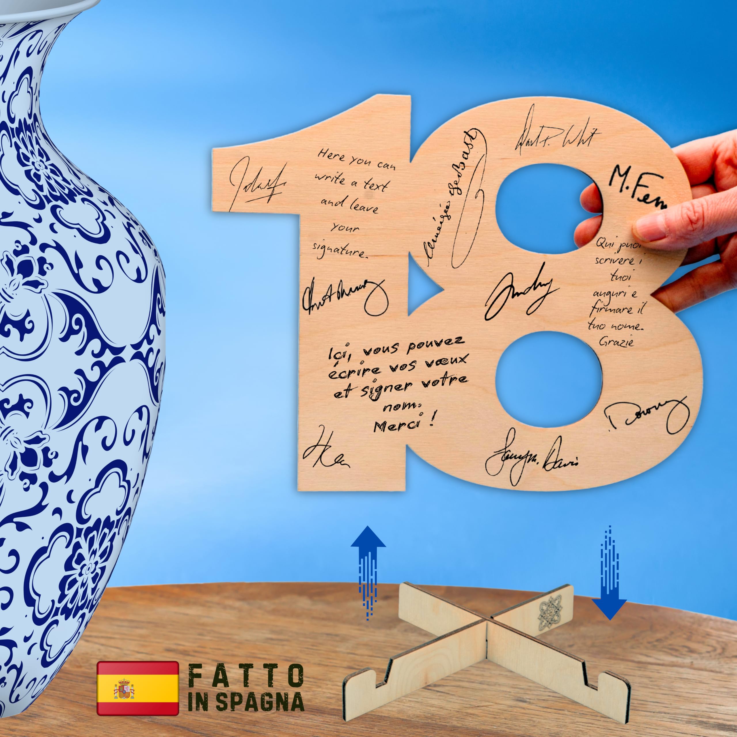18 Decorazioni Numeri in Legno Supporto - Bomboniere 18 Anni Ragazzo - Decorazioni 18 Anni Ragazza