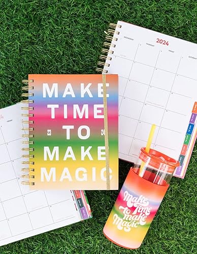 Miniatura 8 de ban.do Agenda diaria 2023-2024, agenda semanal mediana de agosto de 2023 a diciembre de 2024, diario de cuidado personal de tapa dura, planificador