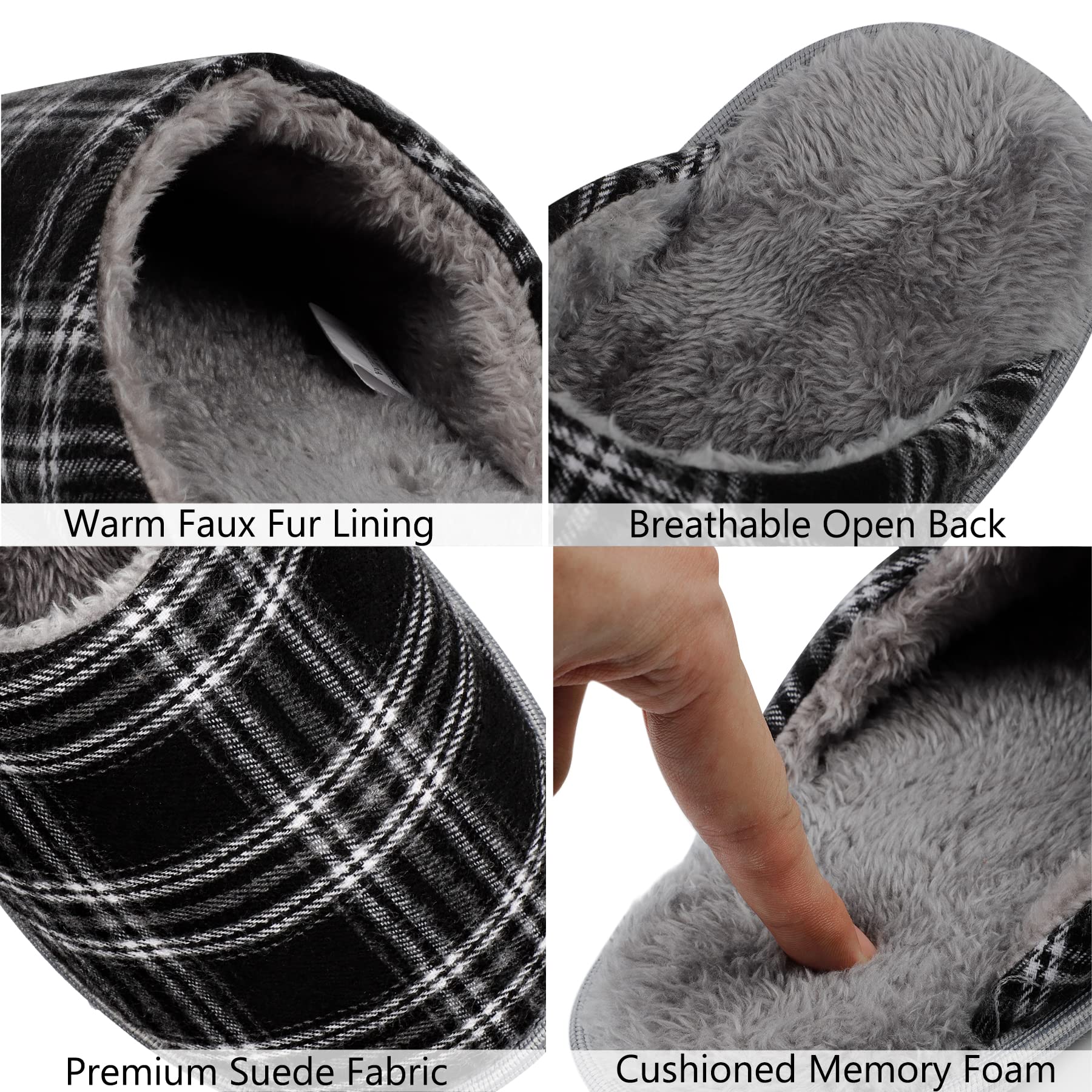 riemot Pantofole Uomo Ciabatte Invernali Inverno Casa Morbida Autunno Inverno Memoria Schiuma Pavimento Indoor Outdoor 38-47 EU