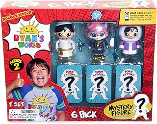 RYAN'S WORLD Mystery Figure 6 Pack Series 2, Mystery Toy, 6 of 24 Possible Mystery Figures, Ryan Fan Gift Pack, Collectible Figures, Kids Toy, Ages 3 and Up
