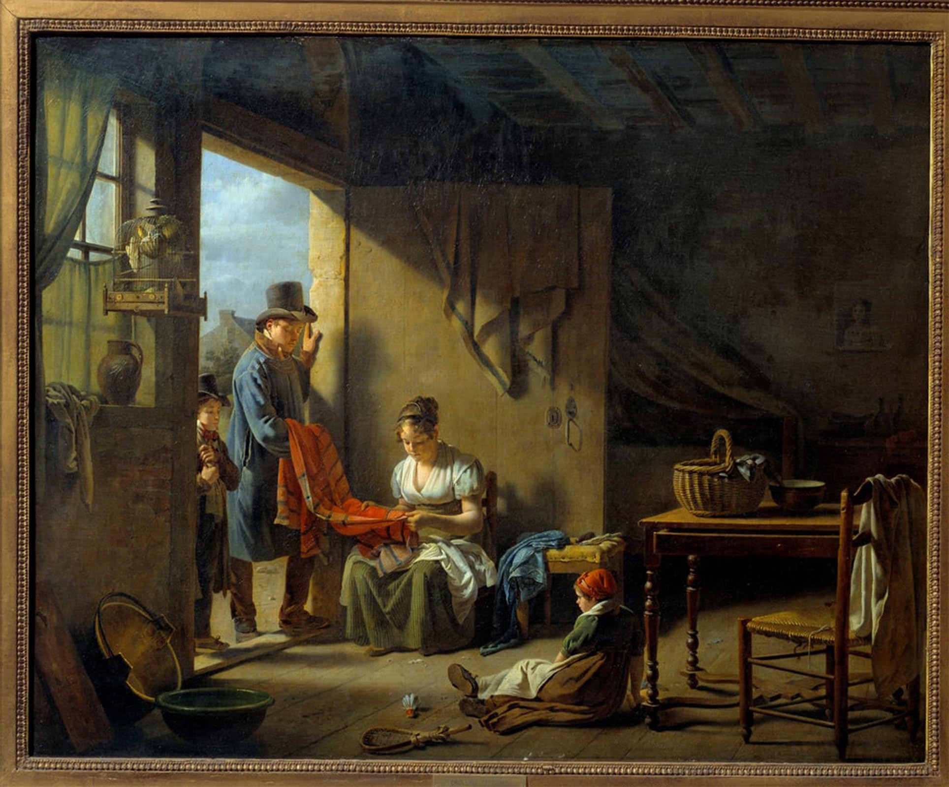 ARTXLXXBN Famous Painting Canvas Artwork Graffiti Print the Peddler by Famous Artist Portrait Canvas Image for Home Decor 60x90cm
