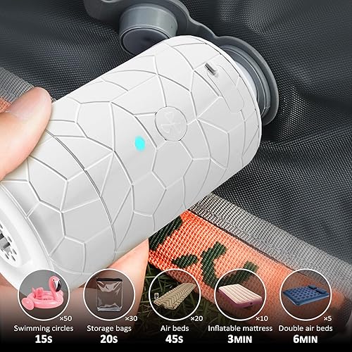 Miniatura 4 de Bomba de aire portátil 2 en 1 Mojimdo 4000 mAh recargable mini bomba de aire para inflables, inflado de 300 lminuto y desinflado de 4.5 kPa