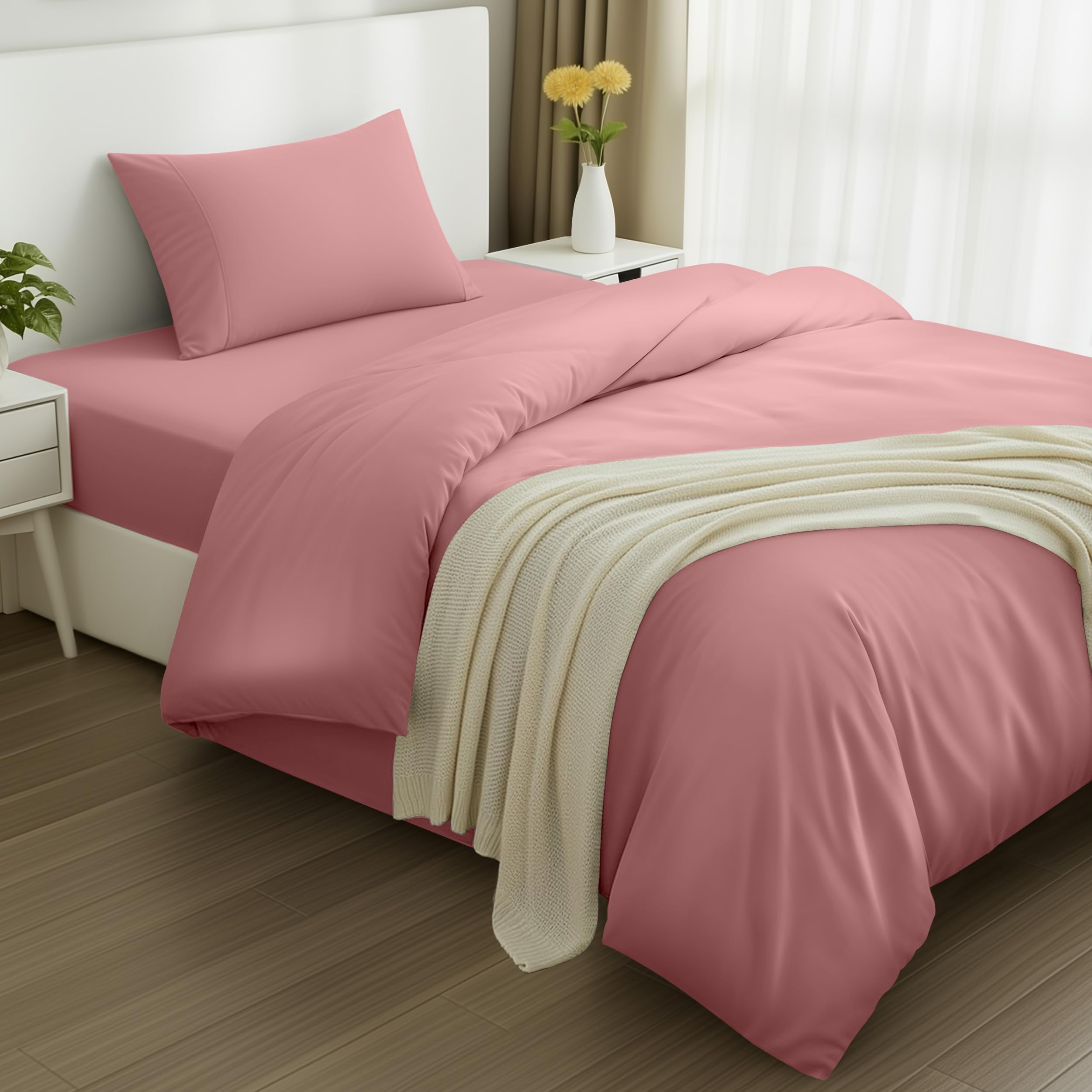 Utopia Bedding 4 Piece King Bedding Set - Pack of 6 - Duvet Cover, Fitted Sheet with Pillow cases - Soft Brushed Microfiber Polyester (Beige) — view 60
