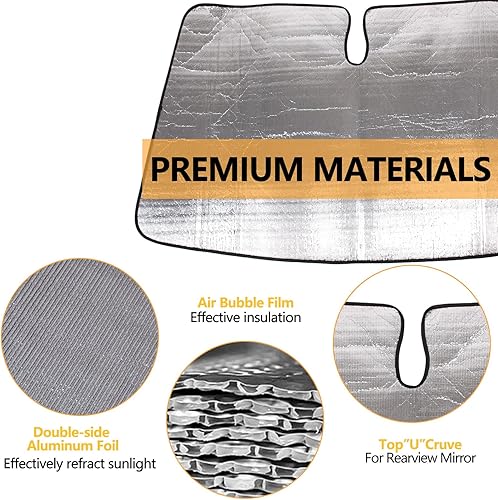 Miniatura 5 de Daeiclru Parasol para parabrisas de automóvil compatible con Subaru WRX 2015-2024, reflector plegable de rayos UV, parasol para ventana de