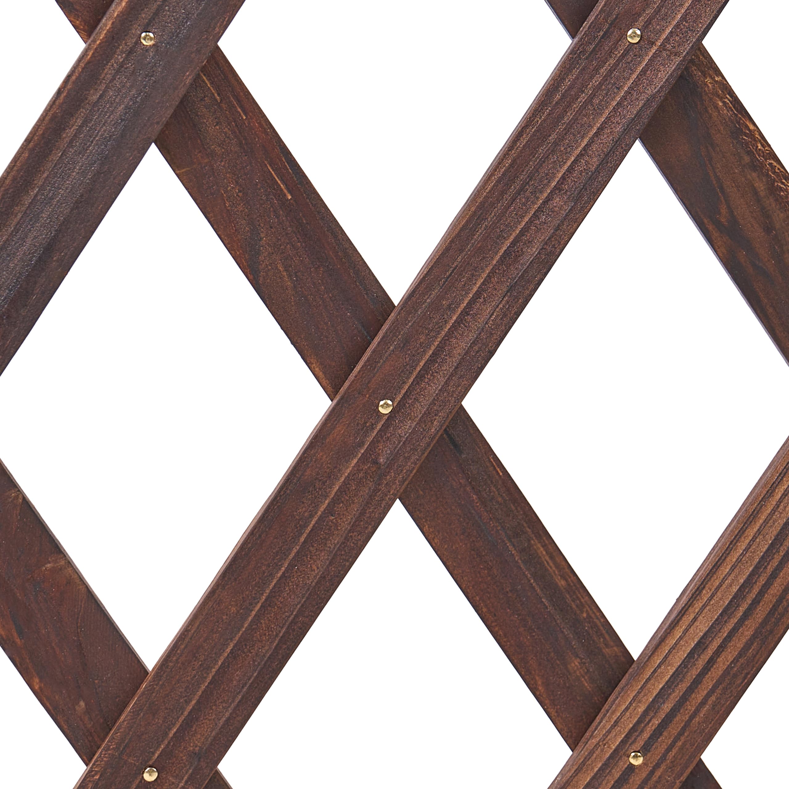 Celosía de jardín Enrejado Extensible y Plegable 122 x 70 cm Madera de Abeto marrón Oscuro Pavarolo