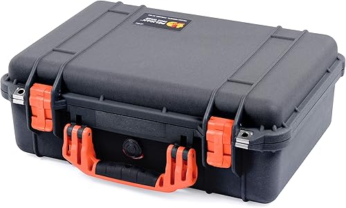 Miniatura 3 de Pelican Funda negra y naranja 1500 con divisores acolchados CVPKG grises.