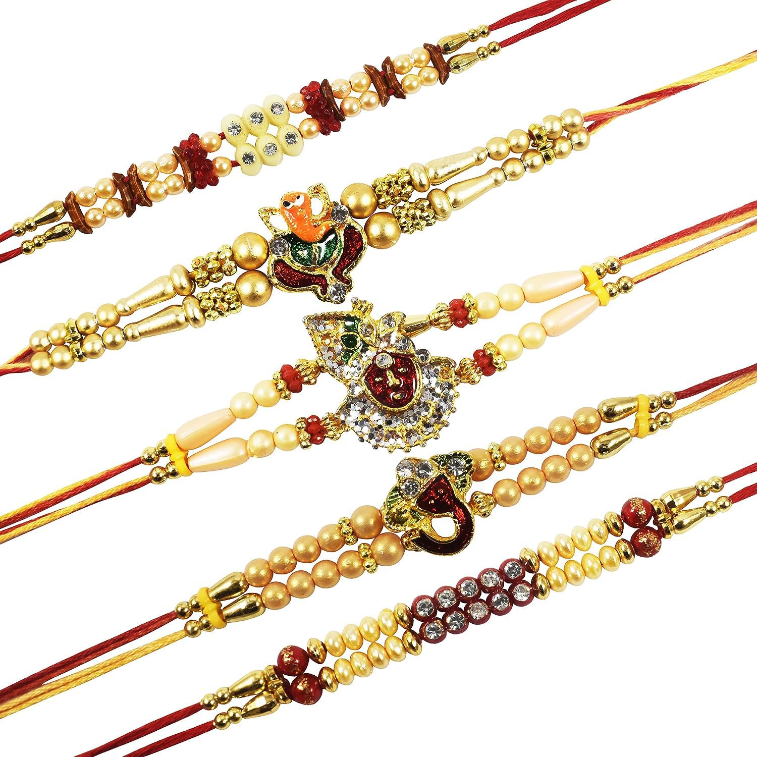 Urvi Creations Set Of 5 Rakhi Combo For Brother, Bhaiya, Bhai Rakhi Gift For Brother Bhaiya Bhabhi Kids Rakhi Set (Bracelet) (B099PTDWJY) Amazon Price History, Amazon Price Tracker