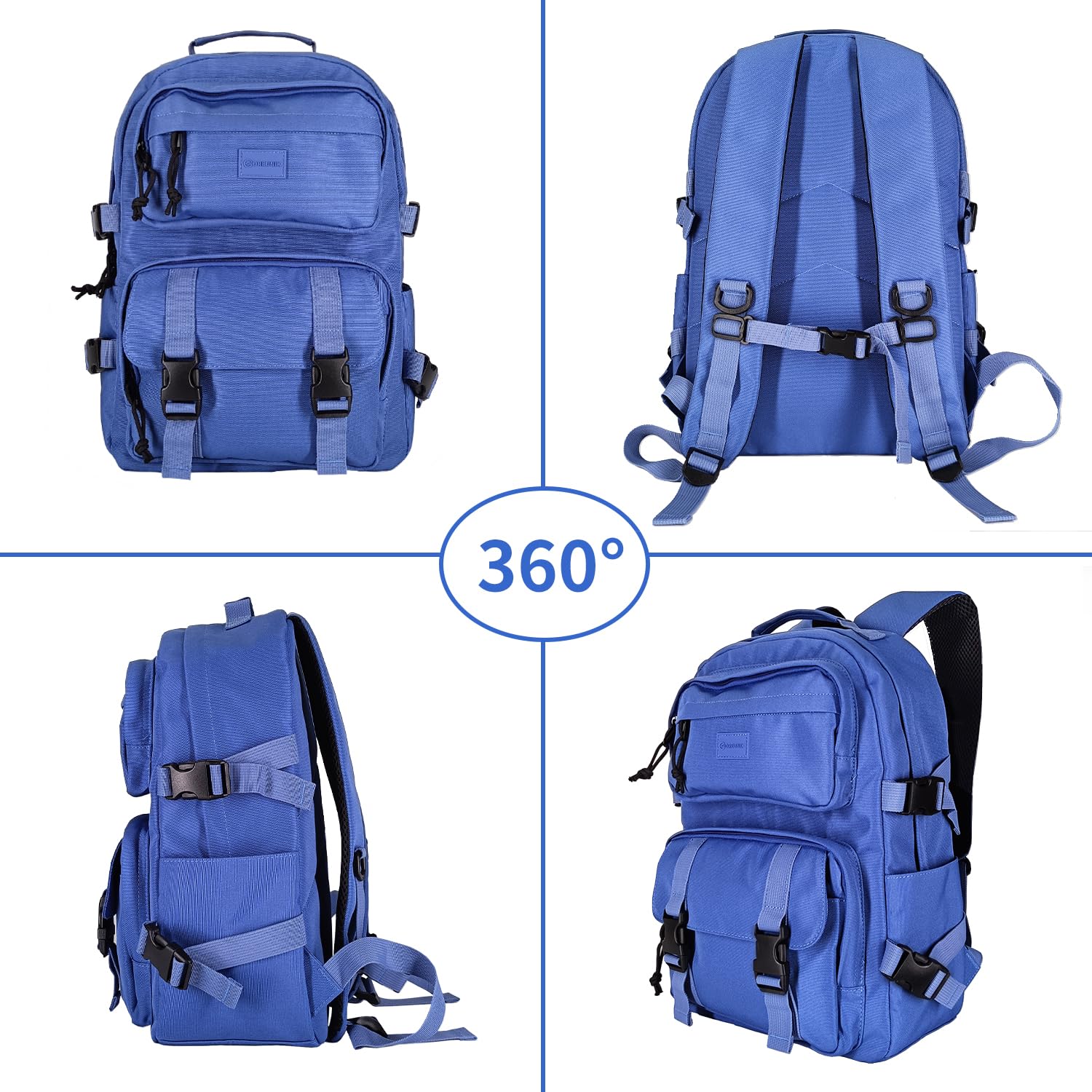 Oreunik - Zaino casual da viaggio, unisex, per computer portatile da 15 pollici, per adolescenti, leggero e impermeabile, unisex, per ufficio, scuola e università