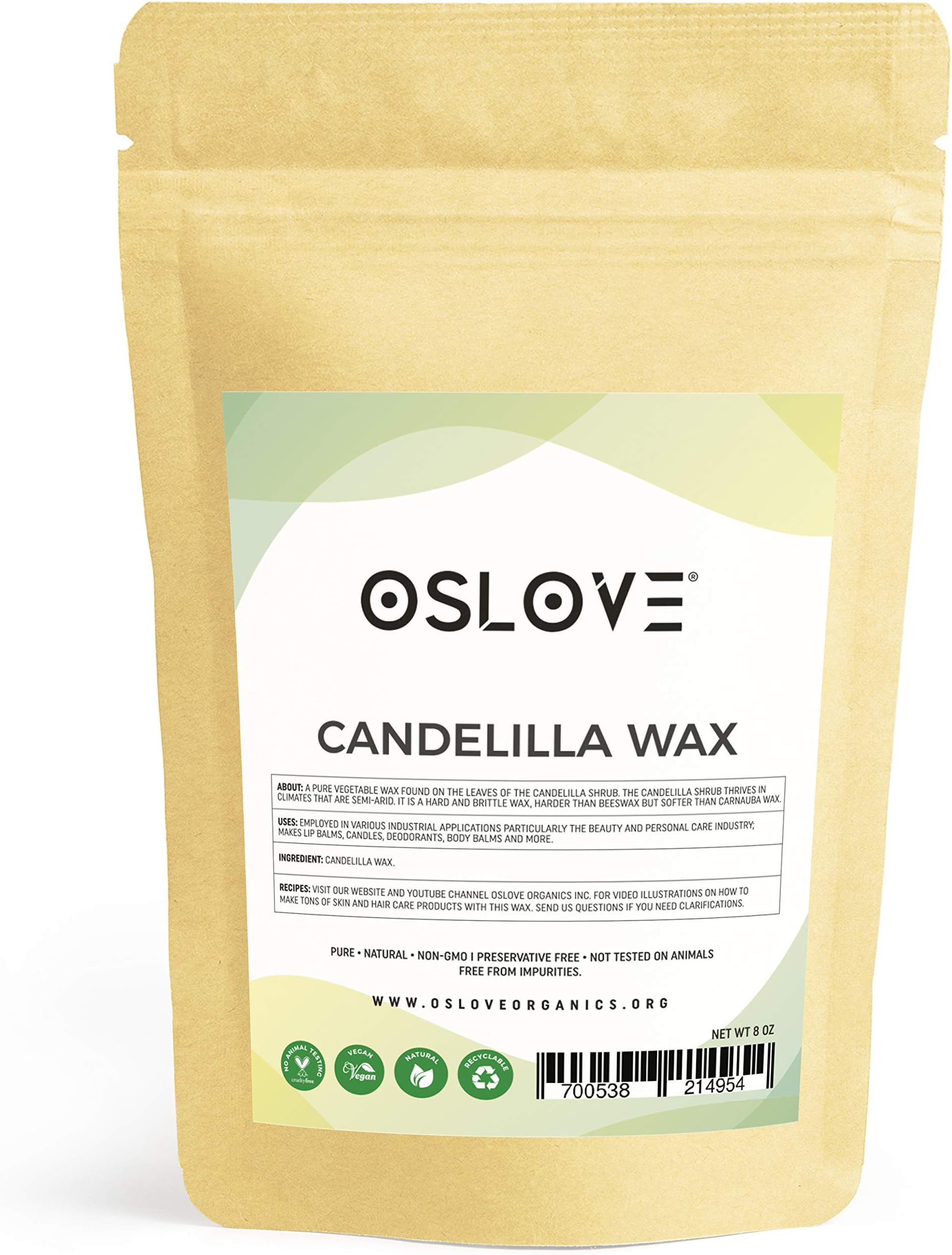 Pure Candelilla Wax/Pellets- Obtained from Candelilla shrub | Great Substitute for Beeswax, Vegan Hard Wax for soap making, body butters, salves & lotions-8 oz