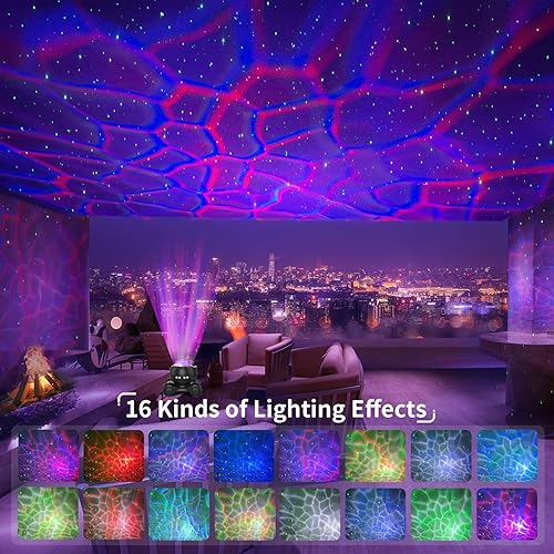 Miniatura 2 de ENOKIK Proyector de estrellas, proyector de galaxia, altavoz Bluetooth integrado y 8 sonidos blancos, proyector de luz nocturna para niños y