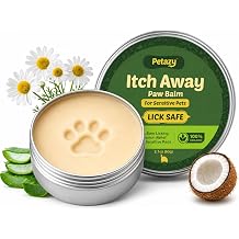 Dog Paw Balm - Itch Away, Dry, Cracked Paws & Nose, Lick-Safe, 2.1oz | Dogs & Cats, Moisturizer & Soother for Itchy Paw Pads & Snout, Natural Protection Wax, with Coconut Oil, Aloe & Shea Butter