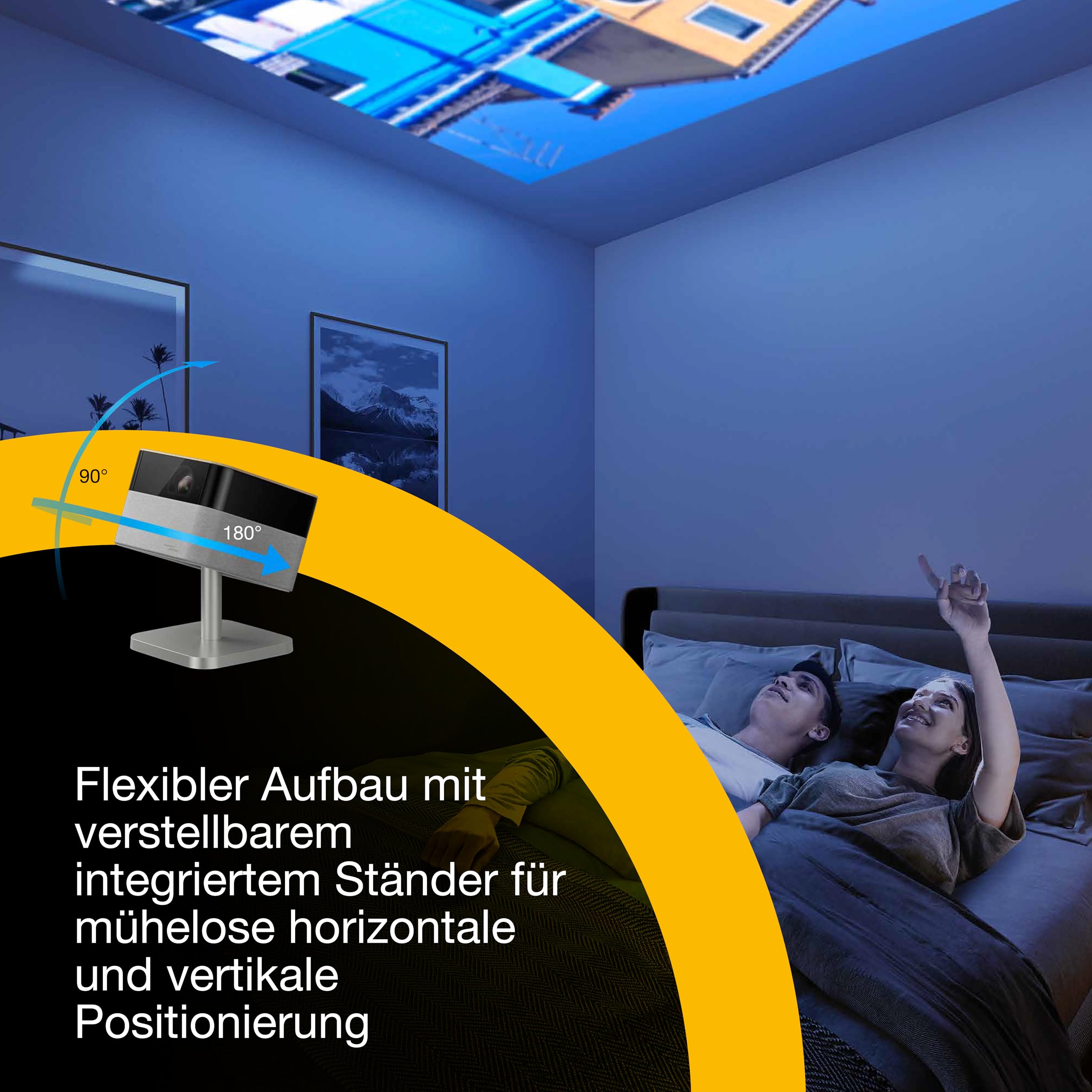 Epson Lifestudio Flex Plus EF-72 | Tragbarer 4K-PRO-UHD-Smart-TV-Projektor | 1.000 Lumen | 3LCD x RGB-LED | Sound by Bose | Google TV | Einfache Einrichtung | 150''-Display | 5 Jahre Garantie | Eiche