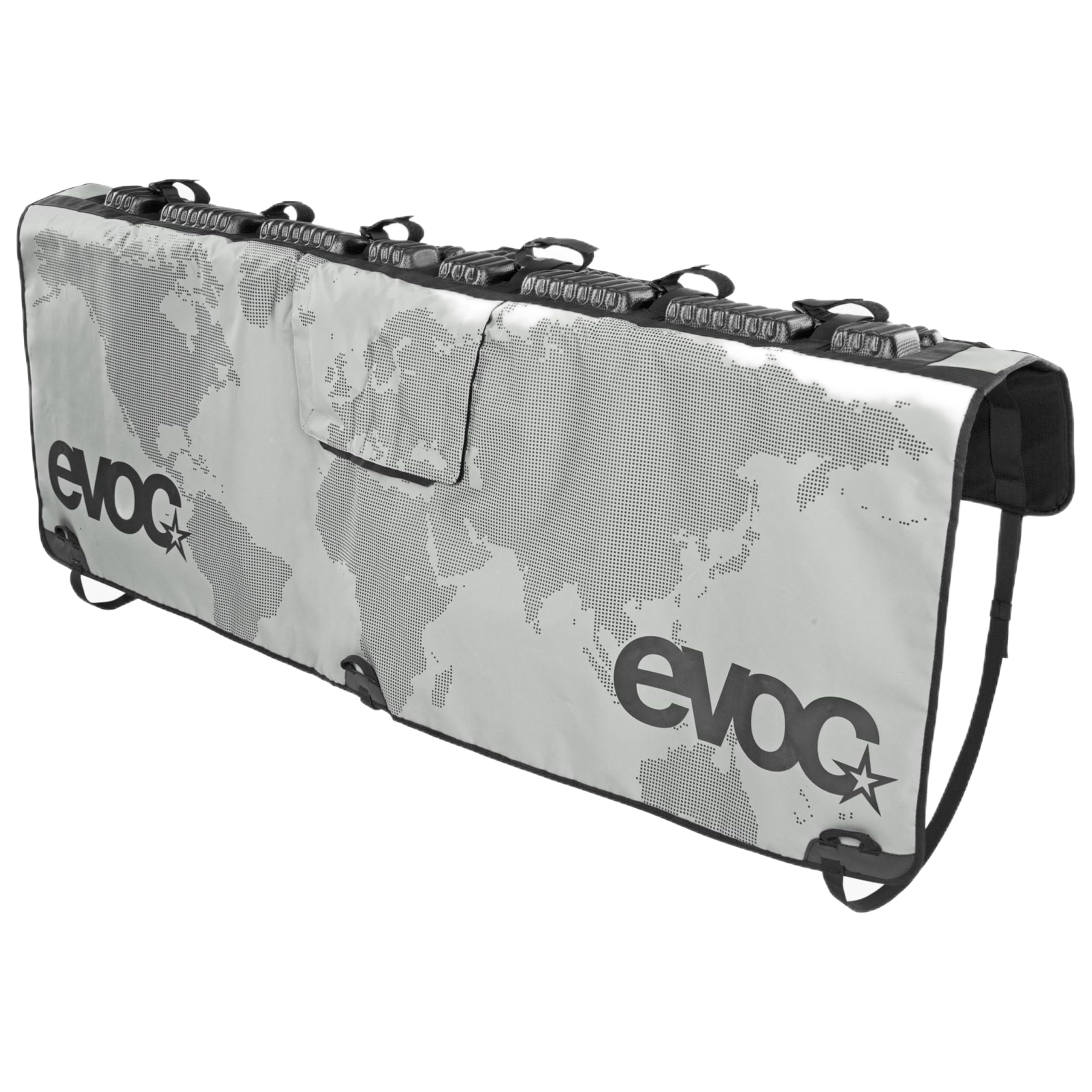 EVOC TAILGATE PAD for bike transport in the pickup (bike carrier without trailer coupling, fixation of up to 6 bikes, access to tailgate lever, bike & tailgate protection, size: XL), stone grey
