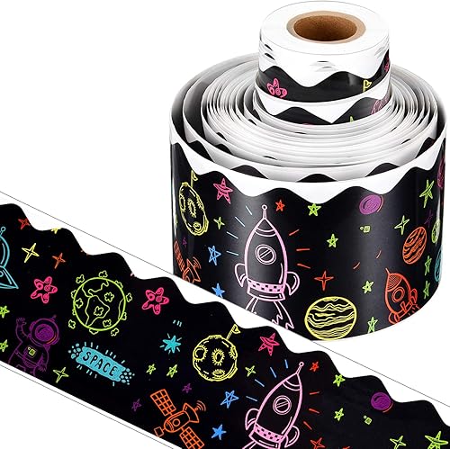 Bordes de tablón de anuncios de 49 pies, calcomanías decorativas con temática escolar, confeti, prensa para enseñanza, borde para decoración escolar