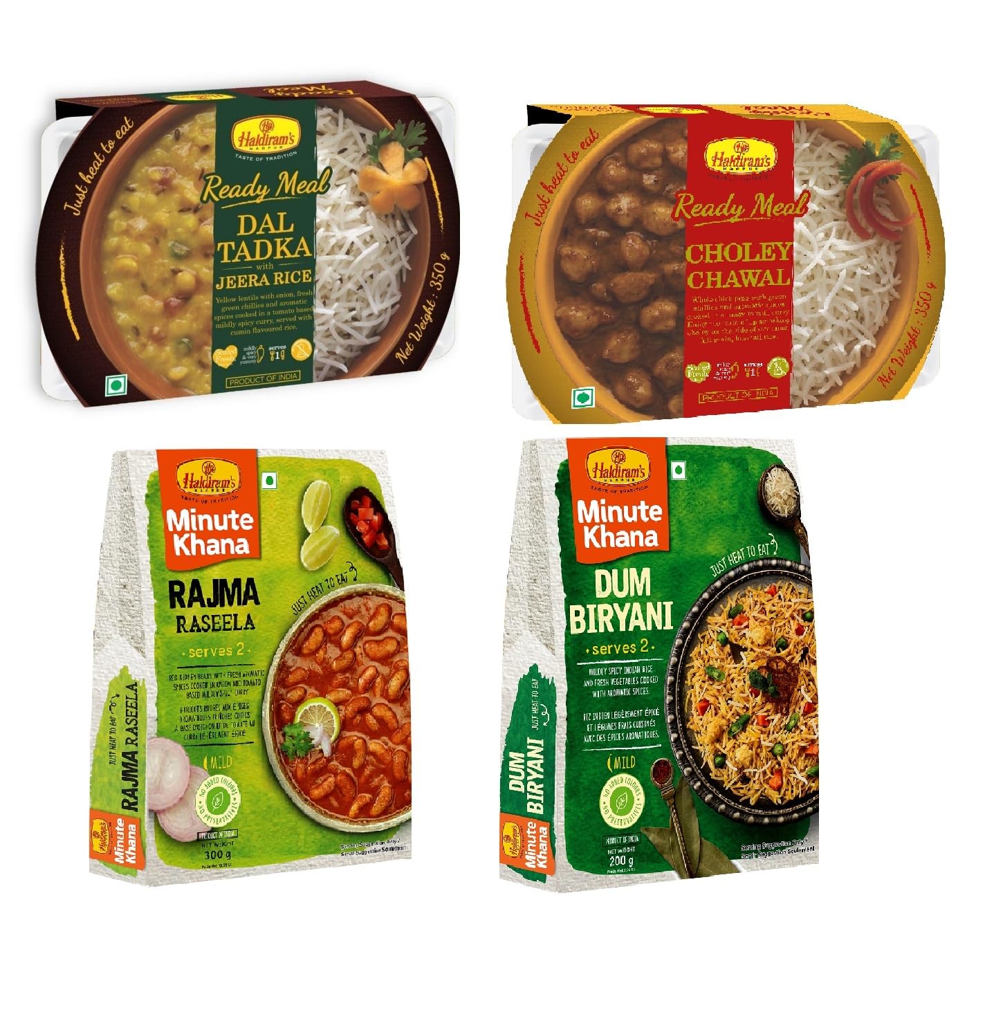 Haldirams Nagpur Ready To Eat Rajma Raseela 300g, Dum Biryani 200g, Dal Tadka JeeraRice 350g, Choley Chawal 350g Combo (B0D456H1YK) Amazon Price History, Amazon Price Tracker
