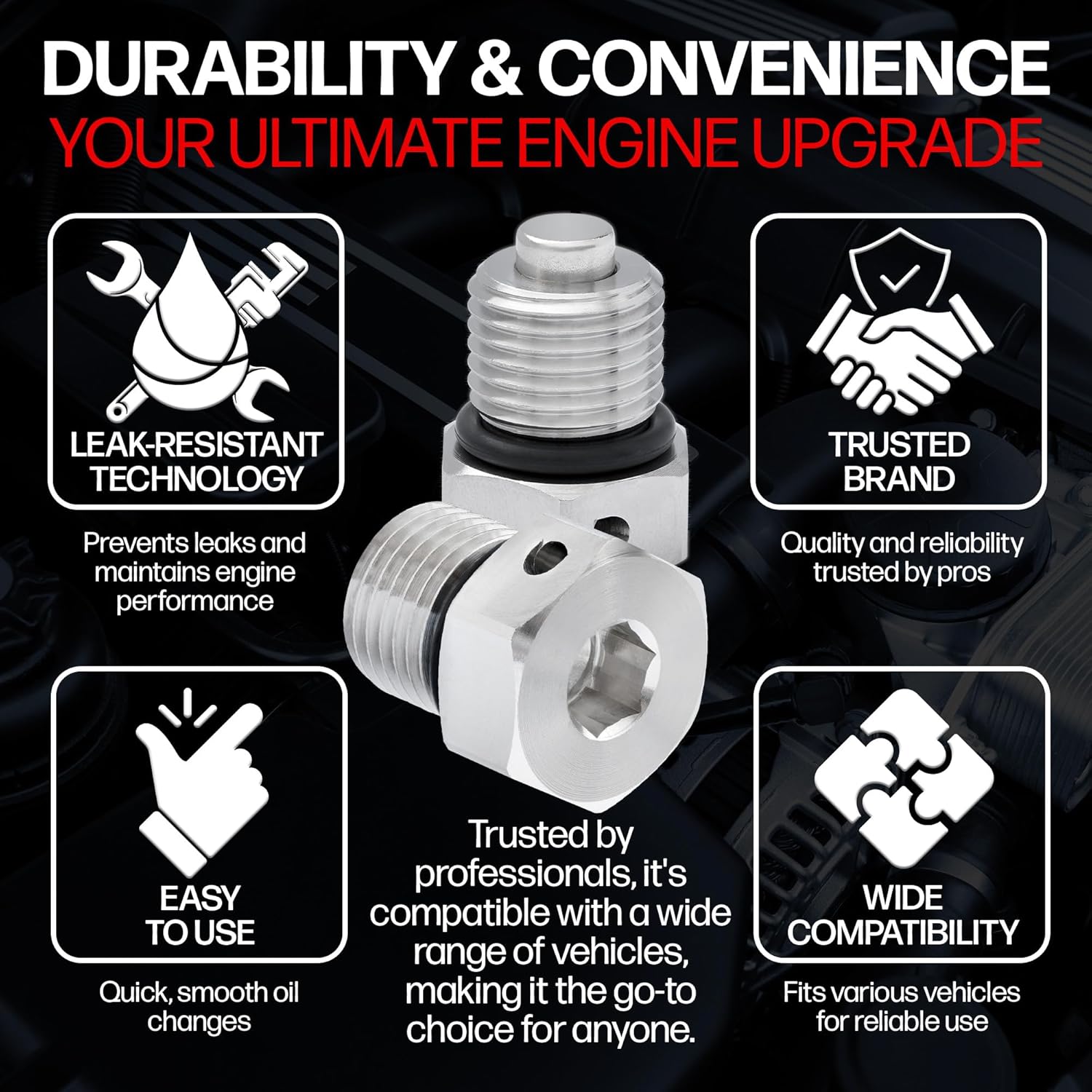 VOTEX - MADE IN USA - DP031 Stainless Steel Engine Neodymium Magnetic Oil Drain Plug fits Harley Davidson/Buell - Part Number 60328-98B / 60328-98A