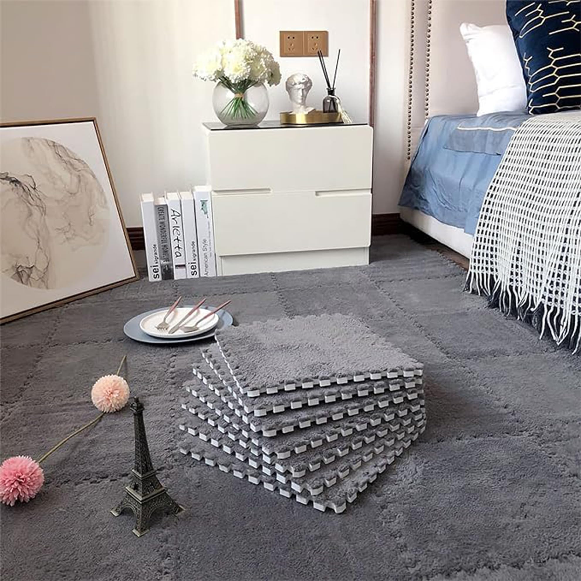 Vvikizy Tapis Sol En Mousse Douce 11.8x11.8 Po Anti Glissant, 10 pièces