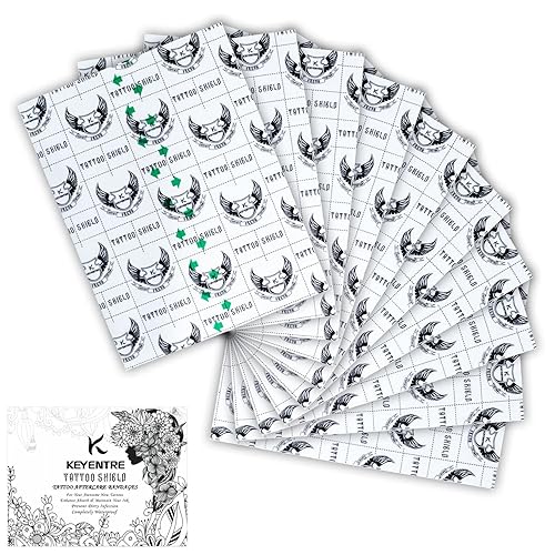 KeyEntre Vendaje de cuidado posterior para tatuajes de 6 x 8 pulgadas, paquete de 10 vendajes para segunda piel para una recuperación más rápida del