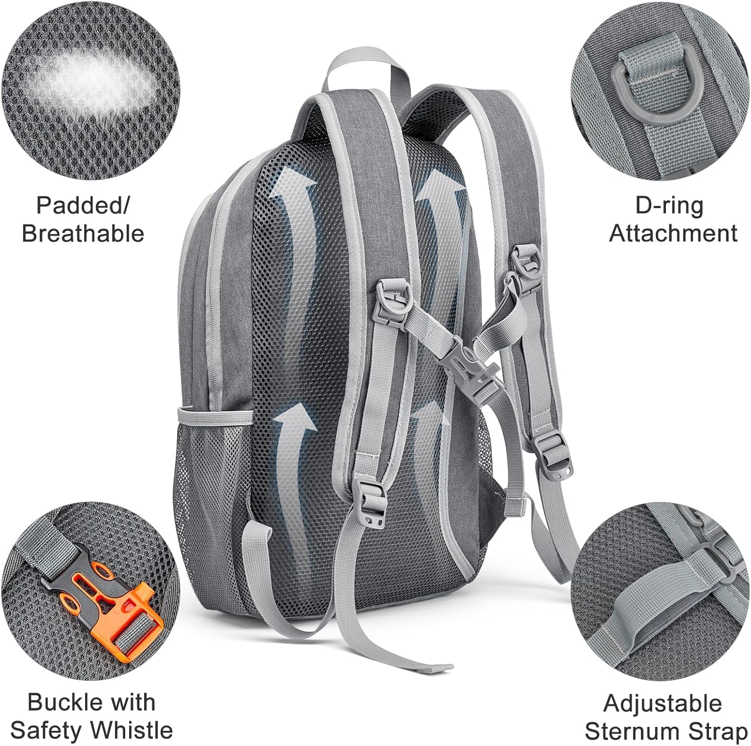 G4Free 12L/20L Small Hiking Backpack RFID Mini Rucksack Compact Multipurpose Daypacks for Men Women Camping Walking Daytrip Travel, Light Grey, 12l, Daypacks - Image 5