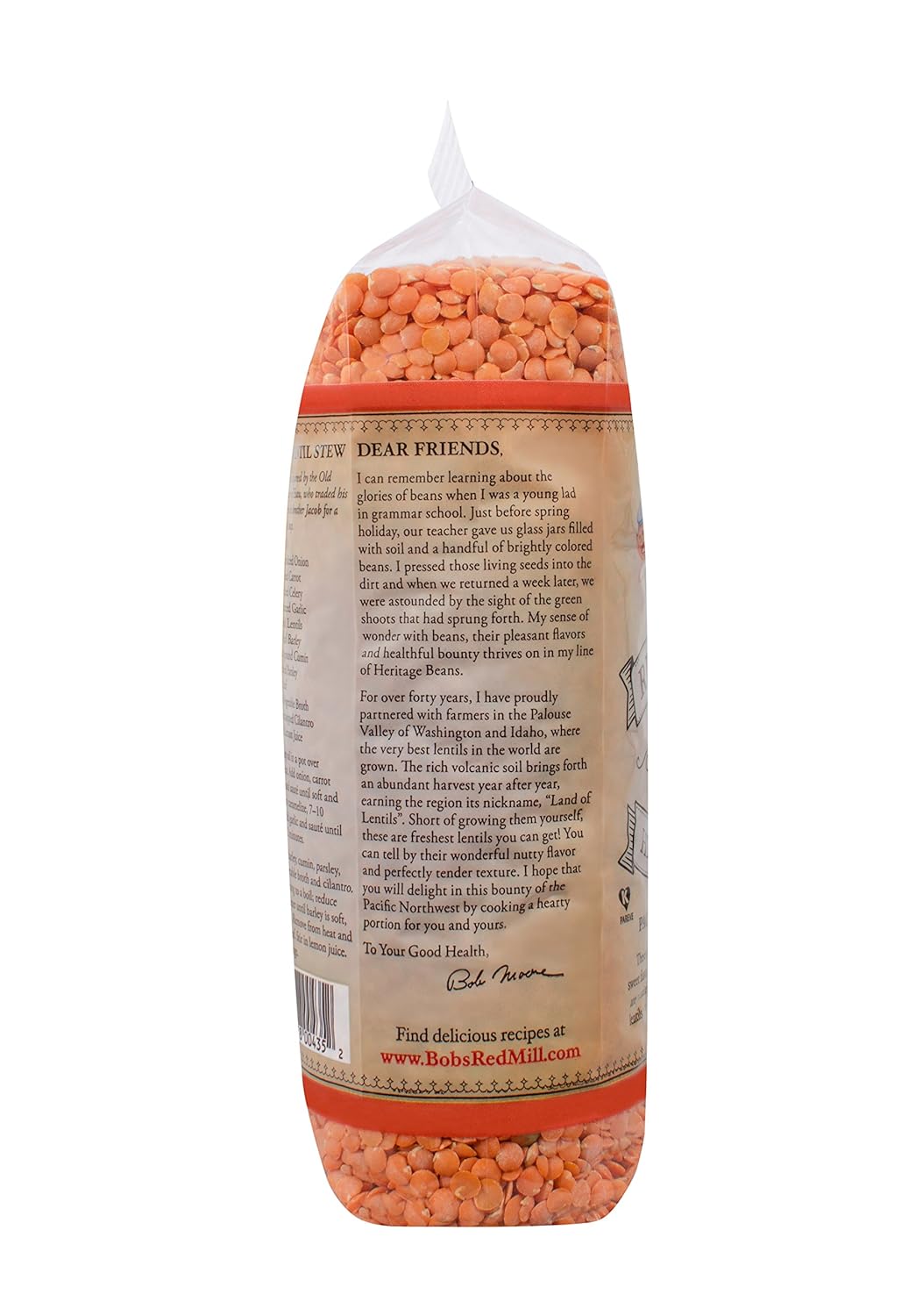 Bob's Red Mill Red Lentil Beans, 27 Oz (4 Pack)