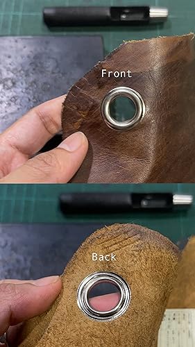 Miniatura 3 de CRAFTMEMORE Paquete de 50 ojales de aluminio con arandelas para zapatos, núcleos de cuentas, ropa, cuero, lona (12" (13mm))