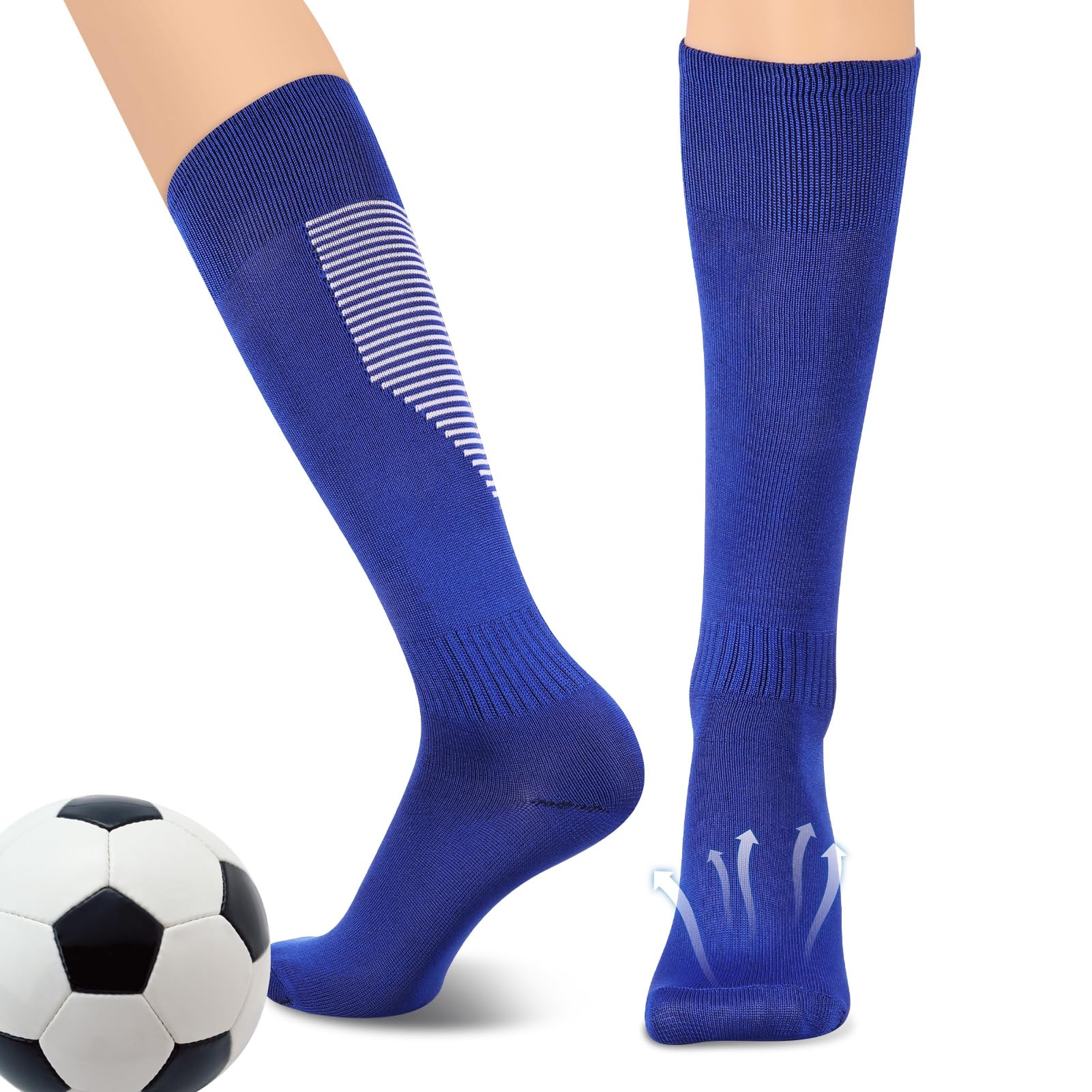 3 Paia Calzettoni Calcio Bambino, Calze Antiscivolo Unisex, Calze Calcio Bambino, Calzini Antiscivolo per Ragazzi e Ragazze, Calzettoni Calcio(Stile B)