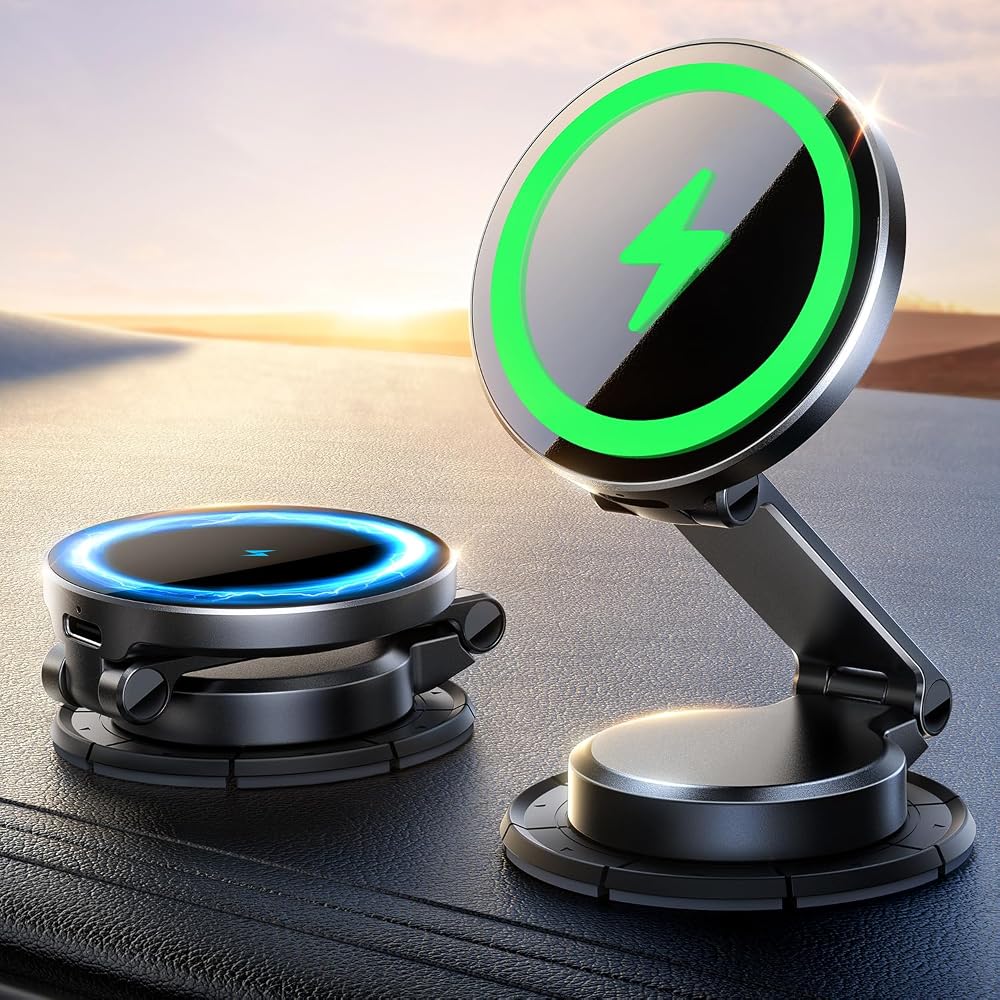 JOYROOM All-Metal MagSafe Car Mount Charger, 15W Wireless Car Charger