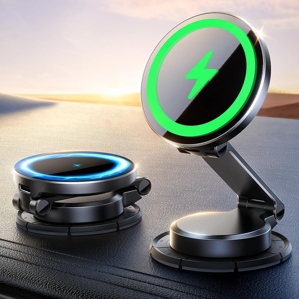 JOYROOM All-Metal MagSafe Car Mount Charger, 15W Mini Magsafe Car Charger for Dashboard, Wireless Car Charger for iPhone 17 Pro Max Plus/iPhone 16 15 14 13 12 Pro Max Plus, Black