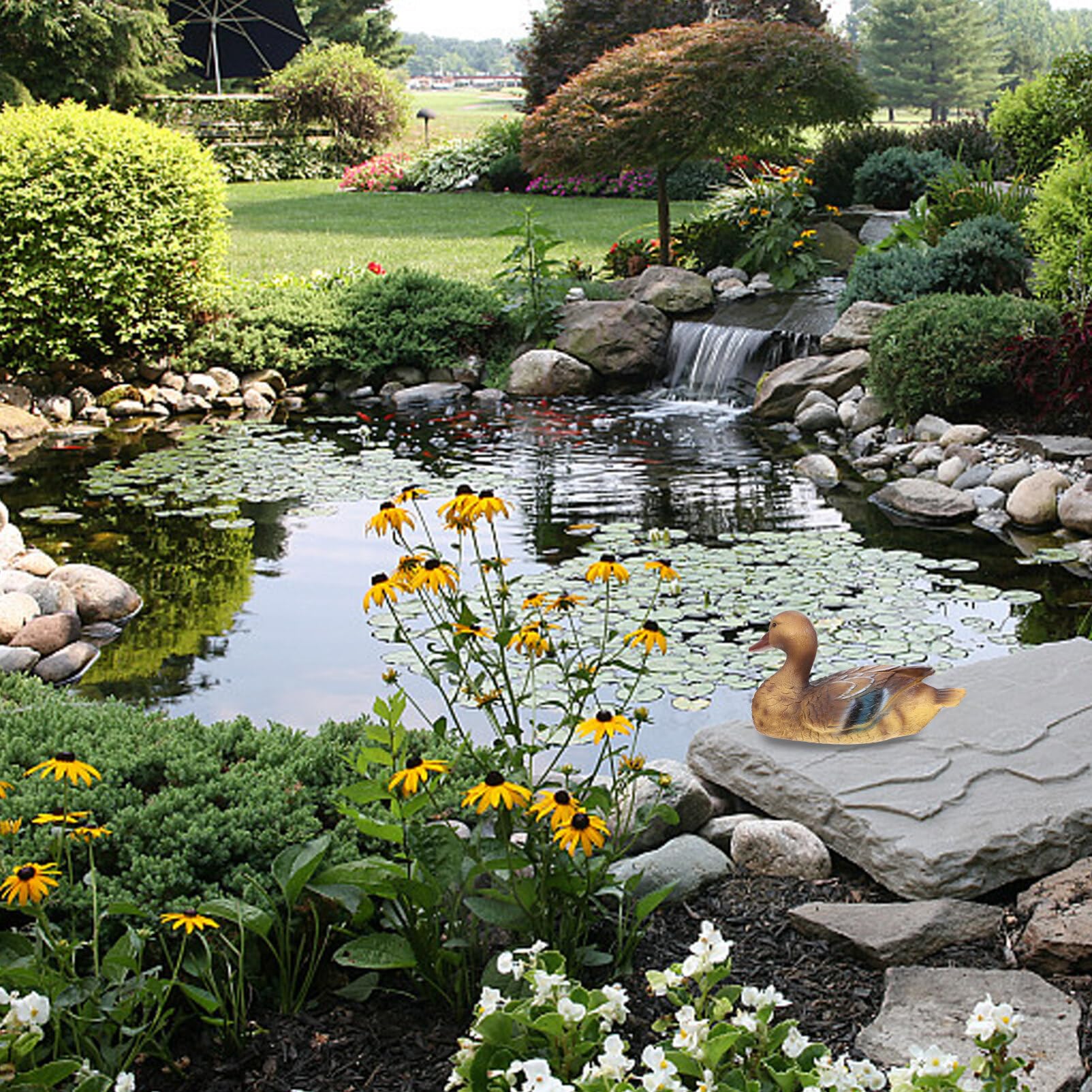 Estatua De Pato Flotante De Estanque, Estanque Flotante, Decoración De Pato De Resina, Mini Estatua De Estanque Para Decoraciones Al Aire Libre Y Piscina De Estanque De Jardín, 8.46 X 4.64 Pulgadas