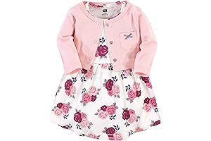 Baby Girls' Cotton Dress and Cardigan Set: Premium Comfort and Style for Your Little Princess