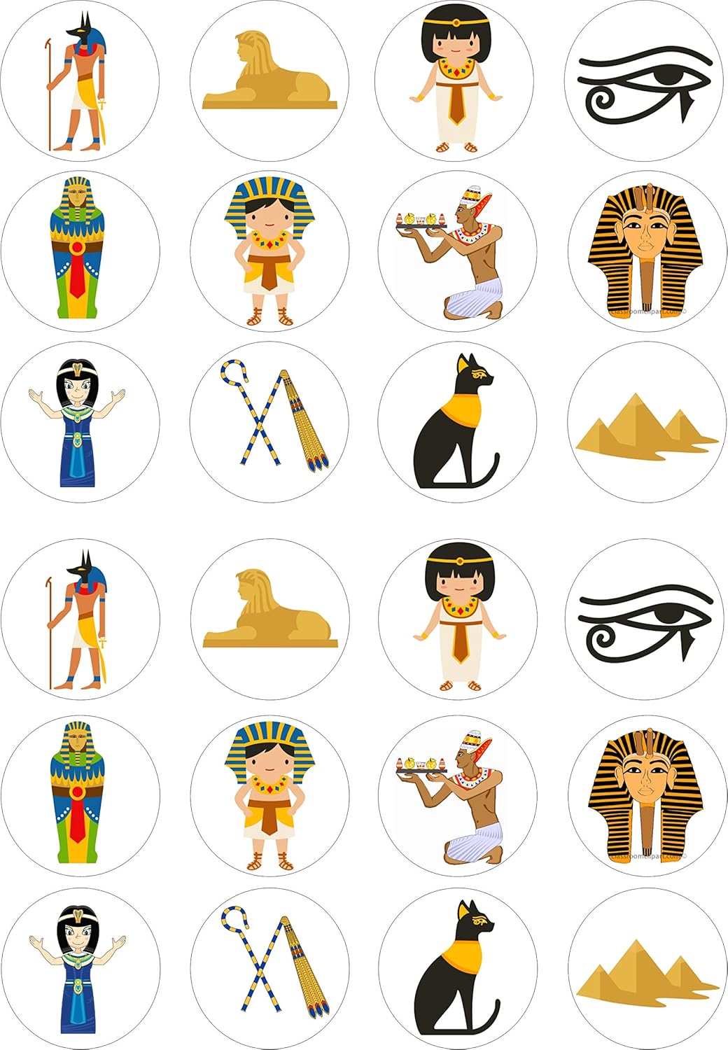 cdb 24 Ancient Egypt edible Cupcake Cake Toppers Wafer Rice Paper Amazon.co.uk Grocery