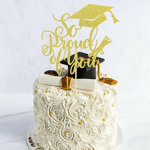 Miniatura 3 de Arthsdite 1 decoración de pastel So Proud of You Congrats Grad 2024, decoración de pastel de graduación para decoración de tartas de graduación de