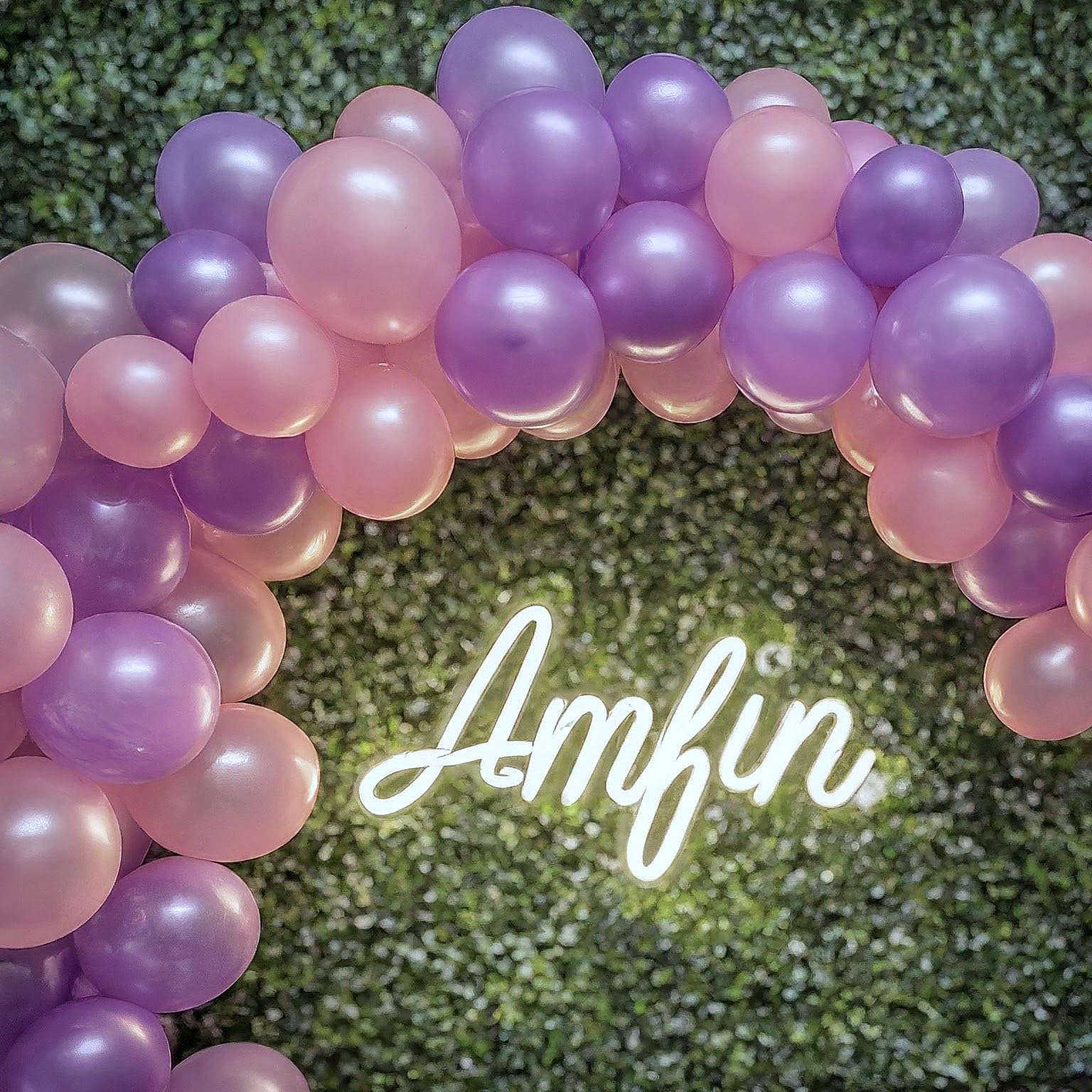 AMFIN® (Pack of 50) Pink and purple balloons with matching curling ribbon, purple and pink balloons for birthday decoration, birthday balloons for girls decoration