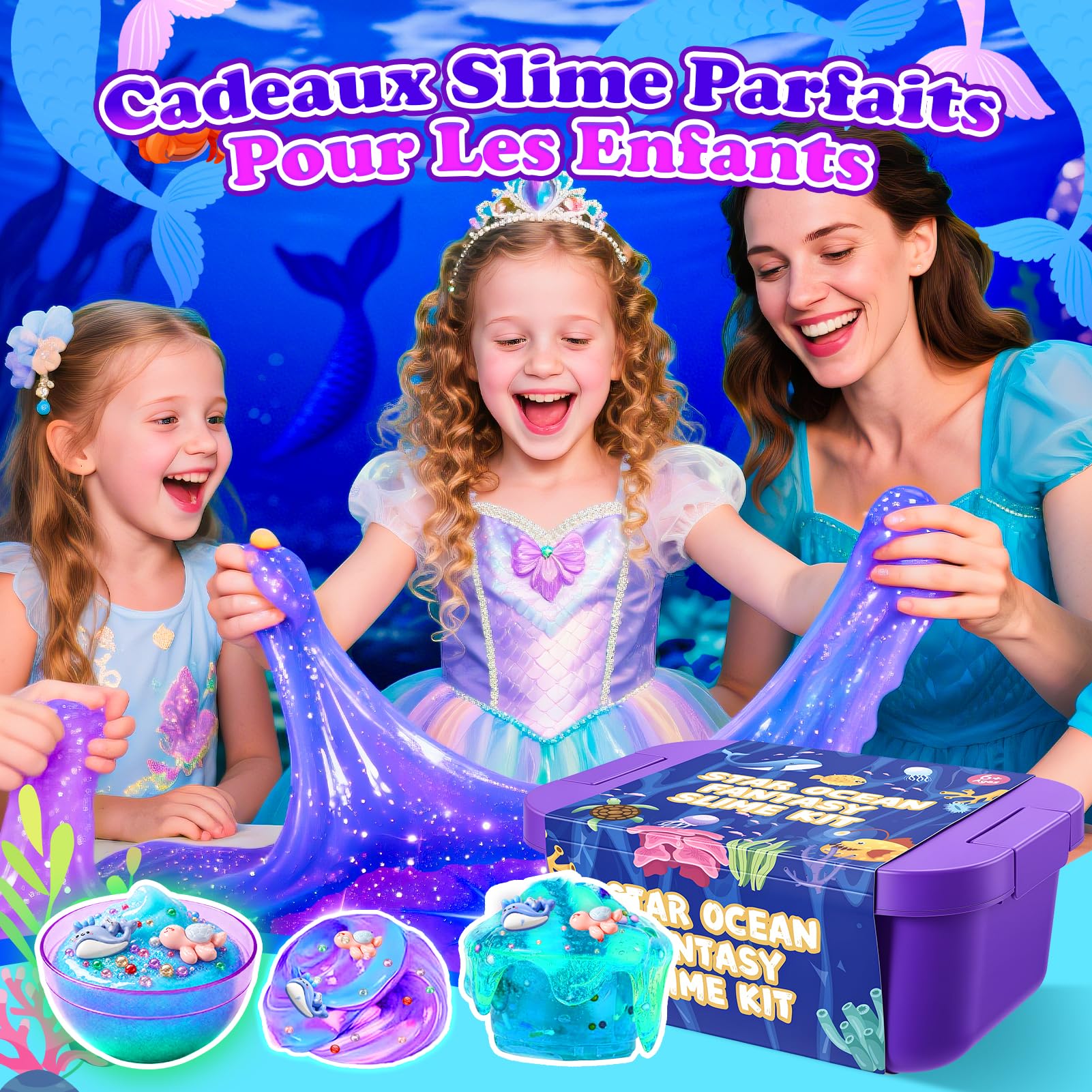 iKidiki Slime Enfant, Jouet Fille 6 7 8 9 10 11 12 Ans Galaxy Slimes Cadeau Fille 6 7 8 9 10 11 12 Ans Slime Fluffy Jouet Garcon 6-12 Ans Slimes Kit Activite Manuelle Filles 6-12 Ans